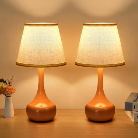 2-piece set of three level dimming small table lamp pink bedside lamp for children's rooms/offices/living rooms (including LED bulbs)