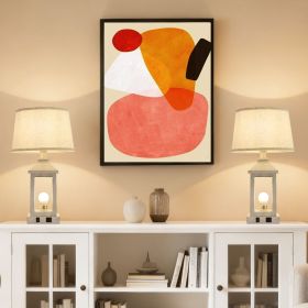 20.5" Set of 2 Vintage Table Lamps for Living Room,Farmhouse Industrial Nightstand Lamp with USB C+A & Outlet