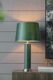 14x14x27" Leather Table Lamp