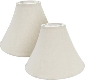 Transitional Bell Shape Spider Construction Lamp Shade in Cream & Set of 2, 16" wide (6" x 16" x 12"), Collapsible