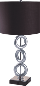 ONE PAIR OF 29"H SILVER 3-RING WITH OUTLET TABLE LAMP (2PC/CTN)