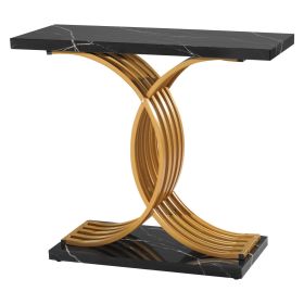 VEVOR 39 in Gold Console Table, Modern Desk Behind the Couch, Wood Rectangle Entrance Desk