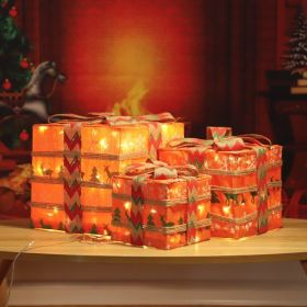 3pcs 60 Lights, Linen And Linen Bows, Us Standard Plugs, Garden Gift Box Decoration