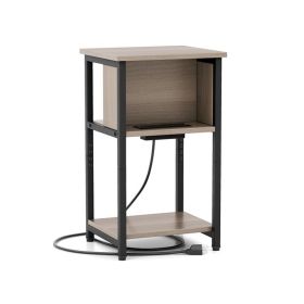 End Table with USB Ports for Sofa Side Table