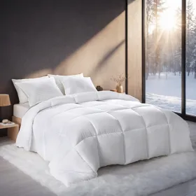 White Oversized Checkered Quilted Plump Duvet Luxury Hotel-grade Comfort For Bedrooms And Guesthouses. Winter-weight Warmth For Single/double Bed (Option: Defaulttitle)