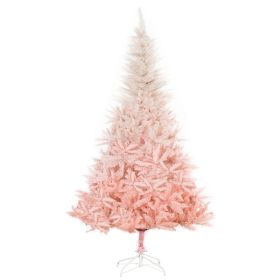 HOMCOM 6ft Unlit Spruce Artificial Christmas Tree With Realistic Branches And 800 Tips, Pink (Option: Pink)