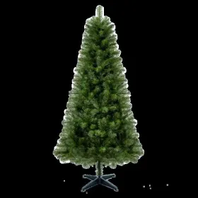 6FT Hinged Unlit Artificial Christmas Tree With 582 Tips, Full PVC Branches, Green Holiday Tree With 4-Leg Plastic Stand For Indoor Christmas Dec (Option: Defaulttitle)