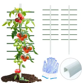 2PC 5ft*1.64ft White U-Shaped Tube Trellis Garden Arch For Climbing Plants, Mesh Plant Support Stand For Clematis, Roses, Cucumbers And Cowpeas (Option: 2)