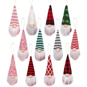 12 Pcs Christmas Gnome Ornaments Christmas Tree Decorations Pendant Ornaments Xmas Tree Hanging Small Swedish Tomte Santa Gnomes Doll Christmas O (Option: 12pcs)