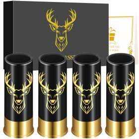 4 Deer Heads 1.5 Ounces - Reusable High-quality Plastic Bullet Cup, Suitable For Whiskey, Cocktails, And Wine, Perfect For Bars, Parties, And Gif (Option: Black XJB0106)
