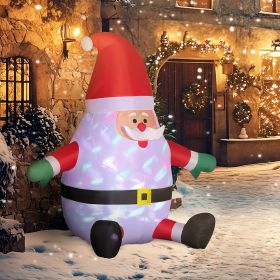 Christmas Inflatables Outdoor Decorations Santa and Penguin Standing in Sock with Candy Cane Gift Box (Option: Red-260x130x310 mm)